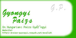 gyongyi paizs business card